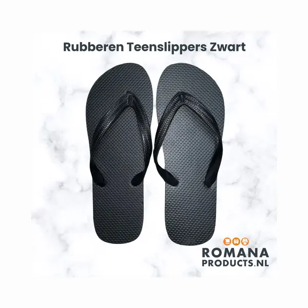 Romana Products Unisex Teenslippers - Ideaal Voor Hotel En Sauna - Zwart - Maat 42/43 thumbnail