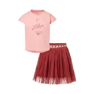 Noppies - Kledingset - Meisjes - 2delig - Rok Langdale Marsala - Shirt Leameadown - Maat 110