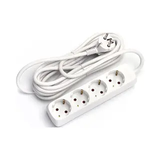 Bes Led Stekkerdoos - Verlengsnoer - Aigi Synci - 3680W - 4 Stopcontacten - 5 Meter - Wit | Nederland