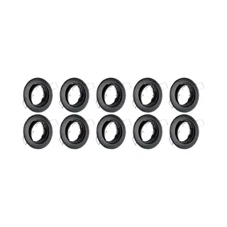 Bes Led Spot Armatuur 10 Pack - GU10 Inbouwspot - Rond - Zwart - Aluminium - Kantelbaar Ø82mm
