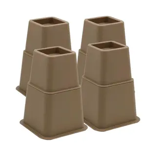 MultiMotion Bedverhogers Bruin - Bedklossen - Meubelverhogers - Stoelverhogers Per Set Van 8. Instelbaar Tussen 8, 13 En 21 Cm. Max. 600 Kg
