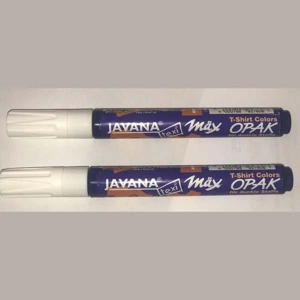 Kreul Set Van 2 Stiften, Witte Textiel Stift - Javana Texi Max - 2-4 Mm Kogelpunt thumbnail