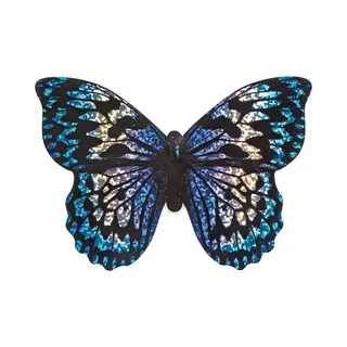 Moses. Verlag Mini-vlieger Vlinder Glitters Blauw/Wit - 10x7cm