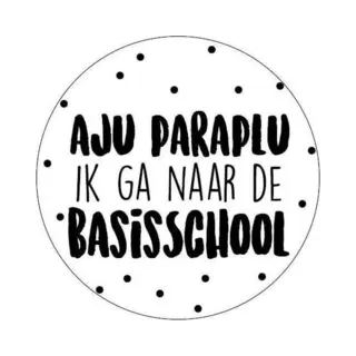 25x Cadeausticker Aju Paraplu Ik Ga Naar De Basisschool - Sticker -Traktatie Basisschool - Wensetiket Rond 40mm – Sluitsticker - 25 Stuks