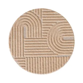 Muratap Tapijtenloods Japandi Art - Rond Vloerkleed Boho - Scandinavisch - Laagpolig Effen - Oud Roze- 200 Cm Rond