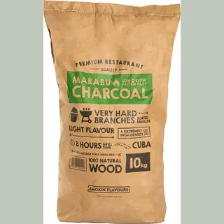 Smokin' Flavours Smokin’ Flavours Marabu Houtskool – 10 Kg – Neutrale Cubaanse Houtskool – Lange Brandduur & Hoge Hitte
