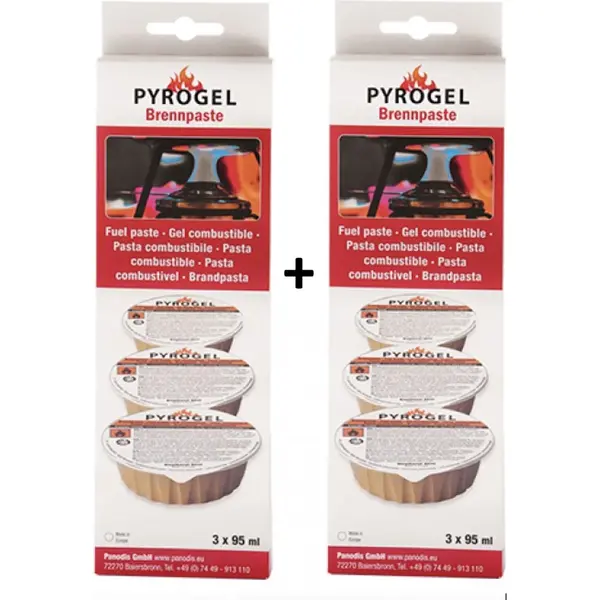 2 Sets Pyrogel Brandpasta (2 Sets A 3 Cups = 6 Cups) - Brandgel Voor Fondue / Gourmet - Voordeelverpakking Fondue Brander thumbnail