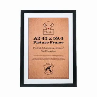 Picture Frame Uk Fotolijst Fotomaat A2 (42x59, 4 Cm) - Mdf Hout- Zwart - Fotokader - 28mm Profielbreedte - Posterlijst