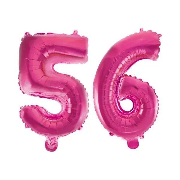 Globos Europe Folieballon 56 Jaar Roze 41cm thumbnail