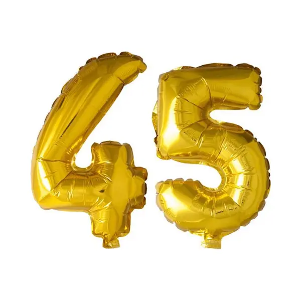 Globos Europe Folieballon Nr. 45 Goud 41cm thumbnail