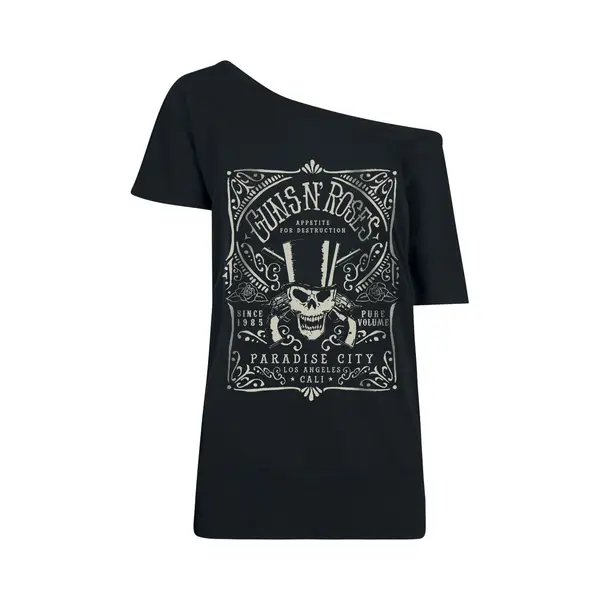 Guns N' Roses Paradise City Label T-Shirt Black thumbnail