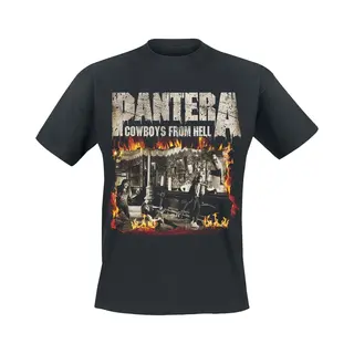Pantera Cowboys From Hell - Fire Frame T-Shirt Black