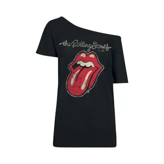 The Rolling Stones Plastered Tongue T-Shirt Black