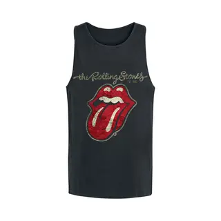 The Rolling Stones Plastered Tongue Tanktop Black