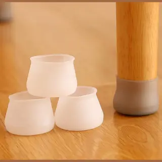 8 Stuks Siliconen Stoelpootdoppen - Stoelpoot Beschermers Rond - Wit -Geurloos-Flexibel 3, 6 Cm Tot 4.6 Cm Breedte