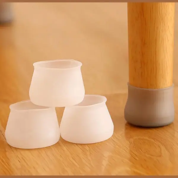8 Stuks Siliconen Stoelpootdoppen - Stoelpoot Beschermers Rond - Wit -Geurloos-Flexibel 3, 6 Cm Tot 4.6 Cm Breedte thumbnail