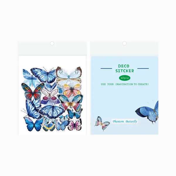 40 Stuk Fantoom Vlinder Transparant Stickers Voor Kinderen En Volwassenen Beloningsstickers Journal Laptop Telefoon Stickers thumbnail