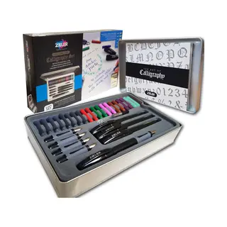 Kalligraphie-Stifte - 32-teiliges Box-Set - Von Zieler® - 4 Kalligraphie-Stifte Mit Komfortgriff ● 5 Frei Fließende Federabschnitte ● 20
