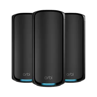 Netgear Orbi 970 Series Quad-Band WiFi 7, 3-Pack Quad-band (2.4 GHz / 5 GHz-1 / 5 GHz-2 / 6 GHz) Wi-Fi 6 (802.11ax) Black Internal