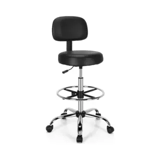 Costway Ergonomic Drafting Chair With Backrest And Adjustable Footrest