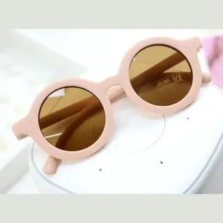 Kidt Kinder Zonnebril - Bril - Kind - Baby | Licht Roze | Vintage – Rond – Retro | Vanaf 2 Jaar - 6 Jaar | Uv Beschermend | Kinderzonnebril –