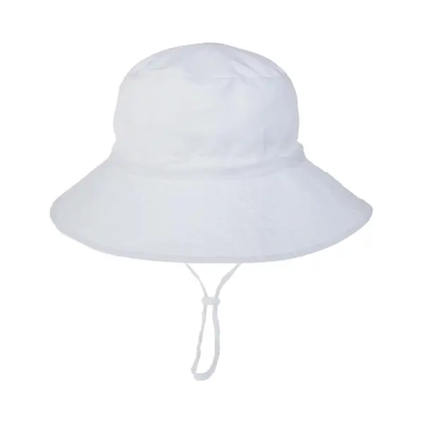 Schattige Vakantie Zonnehoed Wit – Zomerhoedje Met Stopper| Baby – Peuter – Kinderen | 0 – 3 Jaar | Uv Werend | Omvang Verstelbaar - Brede thumbnail