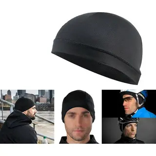 Helmmuts - Fietsmuts - Helm Muts - Mutsje - Zwart - One Size - Sneldrogend - Ventilerend