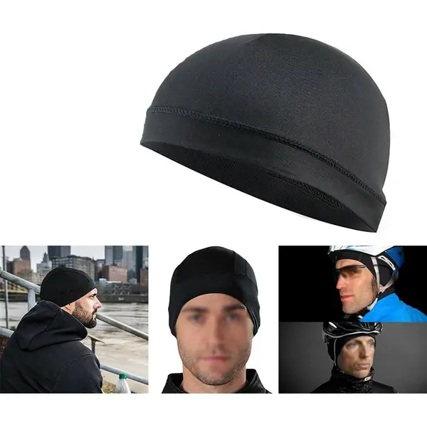 Helmmuts - Fietsmuts - Helm Muts - Mutsje - Zwart - One Size - Sneldrogend - Ventilerend thumbnail