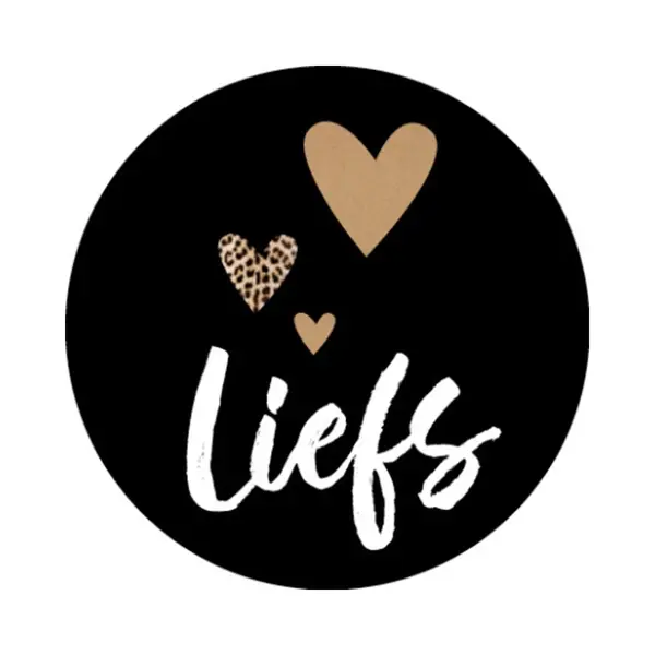 Sluitsticker - Sluitzegel – Liefs | Zwart – Wit – Beige Luipaard / Leopard – Hart / Hartje | Trouwkaart – Geboortekaart | Harten | Envelop thumbnail