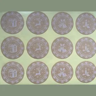 Sluitzegel Rond Kraft – Kado / Klok / Rendier / Hulst Tak – Merry Christmas - Kerst | Envelop Sticker – Bedankje | Cadeau – Gift –