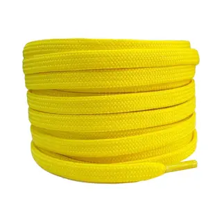 Platte Schoenveters 8mm Polyester Geel 150cm