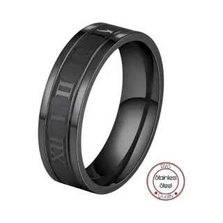 Soraro Roman Ring | Zwart | Ringen Mannen | 19mm | Ring Heren | Cadeau Voor Man | Mannen Cadeautjes | Vaderdag | Vaderdag Cadeau | Kerstcadeau | Black Friday
