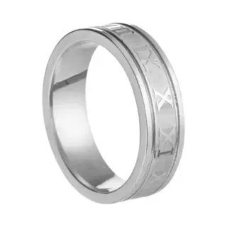 Soraro Roman Ring | Zilverkleurig | Ringen Mannen | 21mm | Ring Heren | Cadeau Voor Man | Mannen Cadeautjes |