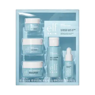 E.l.f. Skin Hydrated Ever After Skincare Mini Kit, Reiniger, Make-Up Entferner, Feuchtigkeitscreme & Augencreme Für Hydratisierte Haut,