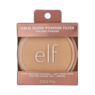 E.l.f. Halo Glow Powder Filter, Pressed Finishing Powder, Buildable Coverage, Crease-Resistant, Blurs The Appearance Of Pores, With Velour Puff And