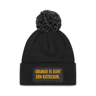 Wintermuts Zwart Met Pompoen - Oranje Is Echt Een Kutkleur - SoBAD. - Koningsdag - Unisex - Oranje - Voetbal - Nederland
