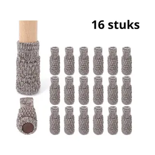 Stoelpoot Beschermers - Stoelpoot Sokken - Vloerbeschermer - Stoelpootdoppen - Khaki - 16 Stuks