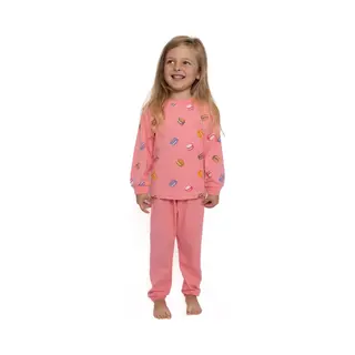Cocodream Quality Meisjes Pyjama - Katoen - Macarons - Roze - Maat 98