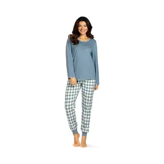 Comtessa - Dames Winter Pyjama - Katoen Interlock - Blauw - Maat 44