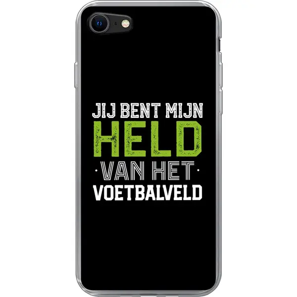 Telefoonhoesje Geschikt Voor IPhone Se 2020 Hoesje - Quotes - Jij Bent Mijn Held Van Het Voetbalveld - Spreuken - Voetbal - Siliconen Telefoonhoesje thumbnail