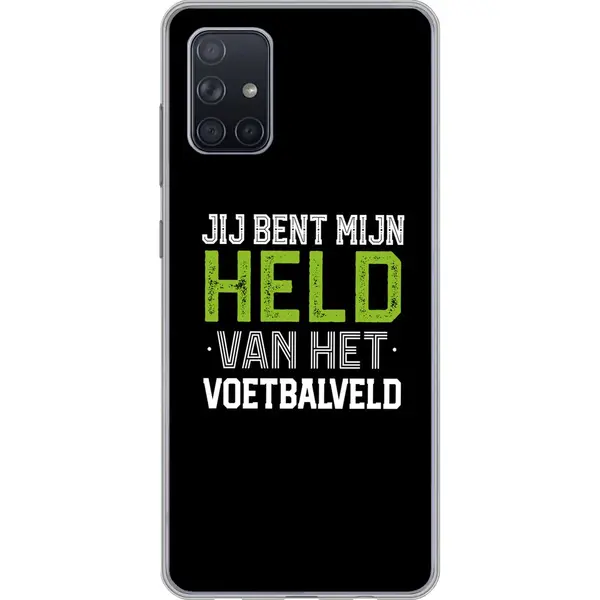 Telefoonhoesje Geschikt Voor Samsung Galaxy A51 5G Hoesje - Quotes - Jij Bent Mijn Held Van Het Voetbalveld - Spreuken - Voetbal - Siliconen thumbnail