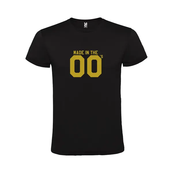 Roly Zwart T Shirt Met Print Van " Made In The Zero's / Dubbel 00 " Print Goud Size Xxl thumbnail