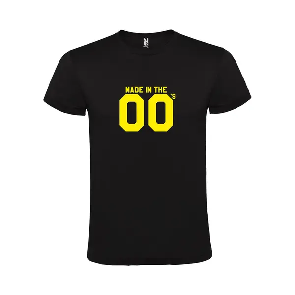 Roly Zwart T Shirt Met Print Van " Made In The Zero's / Dubbel 00 " Print Neon Geel Size M thumbnail
