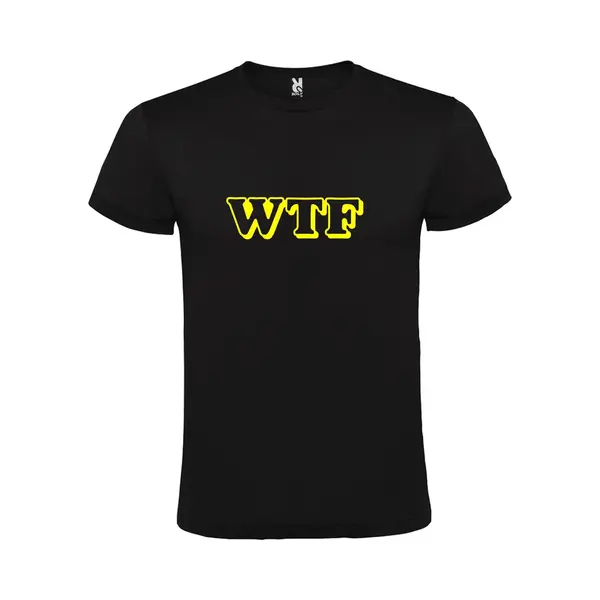Roly Zwart T Shirt Met Print Van " Wtf Letters " Print Neon Geel Size Xxxl thumbnail
