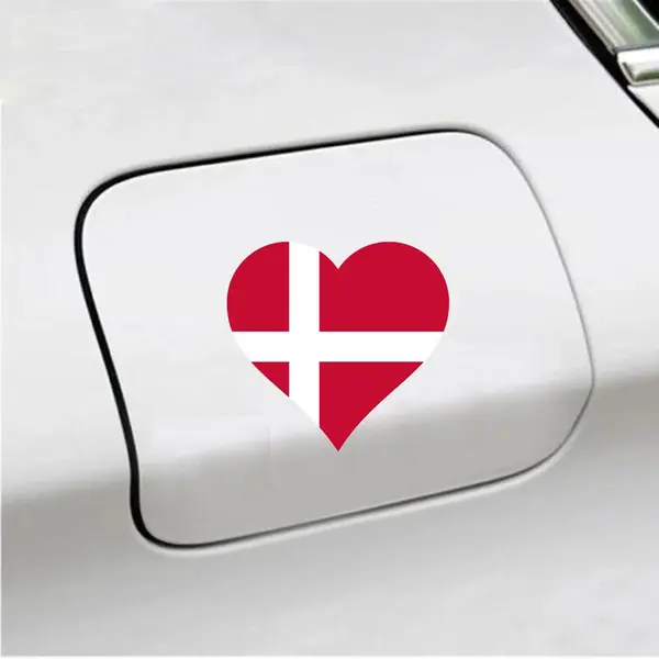 Mc Living Bumpersticker - 12x11 - Hart Vlag Denemarken thumbnail