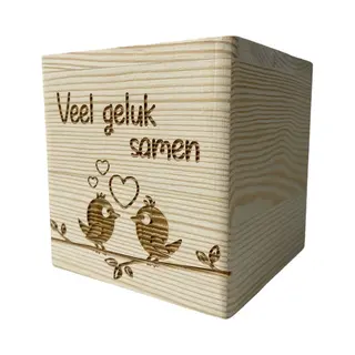 CNCCreative Huwelijkscadeau - Huwelijk Cadeautje Origineel - Huwelijk Cadeau Bruiloft - Spaarpot - Huwelijk Cadeautje Giftset - Just Married - Just Married Cadeau