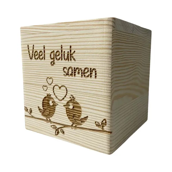 CNCCreative Huwelijkscadeau - Huwelijk Cadeautje Origineel - Huwelijk Cadeau Bruiloft - Spaarpot - Huwelijk Cadeautje Giftset - Just Married - Just Married Cadeau thumbnail