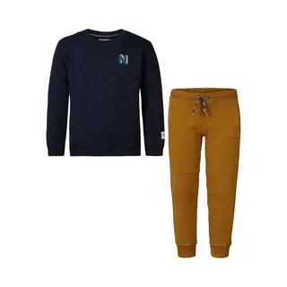 Noppies - Kledingset - Jongens - 2 Delig - Joggingbroek Wheaton Bistre - Sweater Wurtland Dark Sapphire - Maat 110