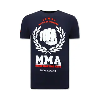Local Fanatic T-shirt Heren Met Opdruk - Mma Fighter - Blauw