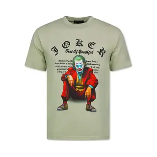 True Rise Tshirts Heren Grappig - Oversized T Shirt Heren - Joker - T Shirt Heren Met Print - Funny Shirt - 701 - Bruin